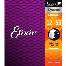 Струны для акустической гитары Elixir Nanoweb 11077 (12-56) фото 1 | Интернет-магазин Bangbang