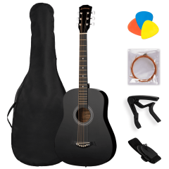 Акустическая гитара Levinson LA-R38B-BK Pack 1, Цвет вариация: Черный, Корпус: без выреза, Комплектация: с комплектом, Размер: 38