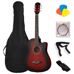 Акустическая гитара Levinson LA-D38-RDS Pack 1, Цвет вариация: Красный, Корпус: с вырезом, Комплектация: с комплектом, Размер: 38