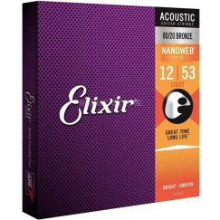 Струны для акустической гитары Elixir Nanoweb Light 11052 фото 1 | Интернет-магазин Bangbang
