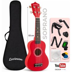 Укулеле сопрано Levinson US-10 RED PACK красная