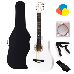 Акустическая гитара Levinson LA-D38-WH Pack 1, Цвет вариация: Белый, Корпус: с вырезом, Комплектация: с комплектом, Размер: 38