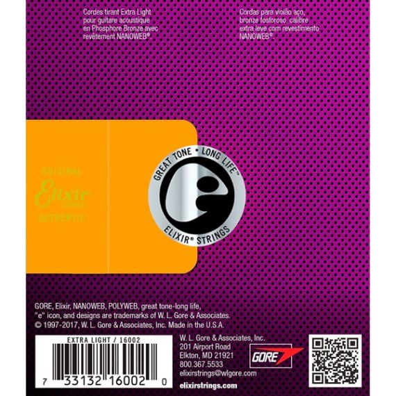 Струны для акустической гитары Elixir Nanoweb 16002