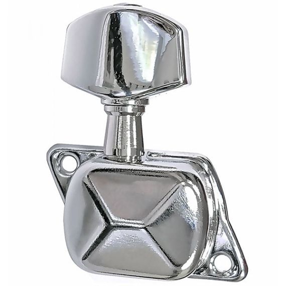 Колок для акустической гитары два болта хромированный