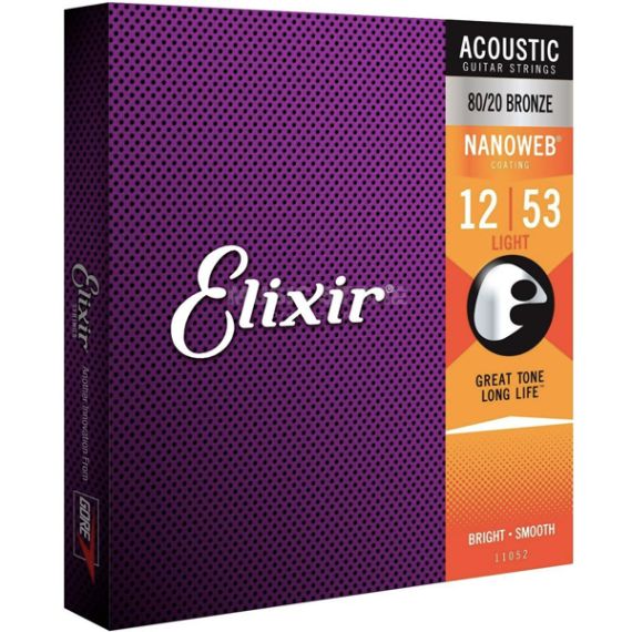 Струны для акустической гитары Elixir Nanoweb Light 11052 фото 1 | Интернет-магазин Bangbang