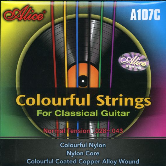 Струны разноцветные для классической гитары Alice AC107C-N