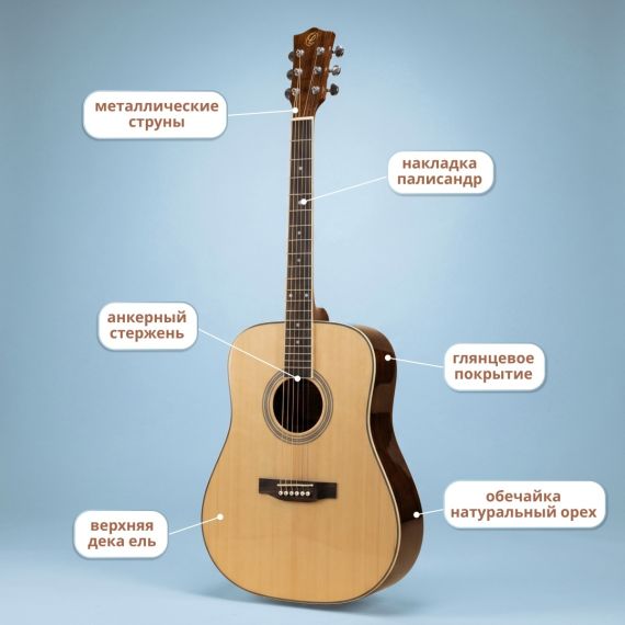 Гитара акустическая Levinson Acoustic Gold N1, изображение 2