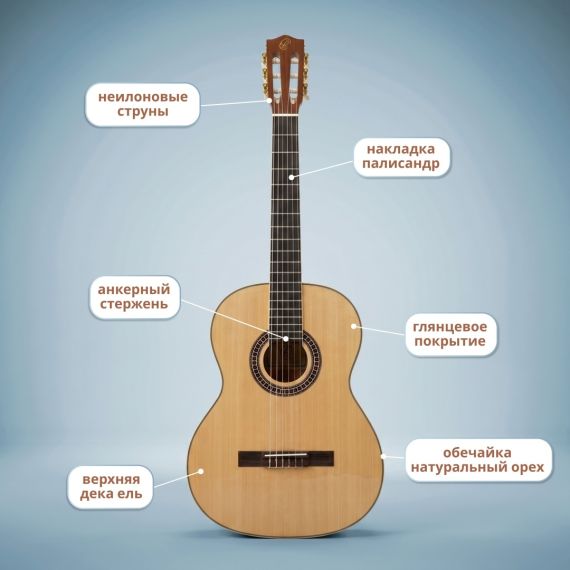 Гитара классическая Levinson Classic Gold N1, изображение 2