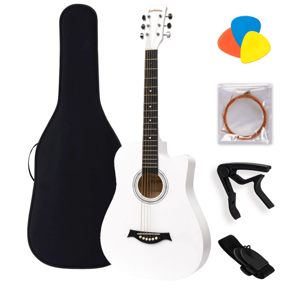 Акустическая гитара Levinson LA-D38-WH Pack 1, Цвет вариация: Белый, Корпус: с вырезом, Комплектация: с комплектом, Размер: 38