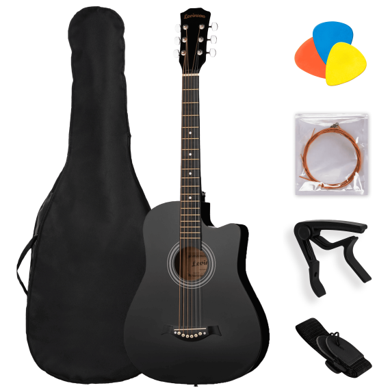 Акустическая гитара Levinson LA-D38-BK Pack 1, Цвет: Черный, Корпус: с вырезом, Комплектация: с комплектом, Размер: 38
